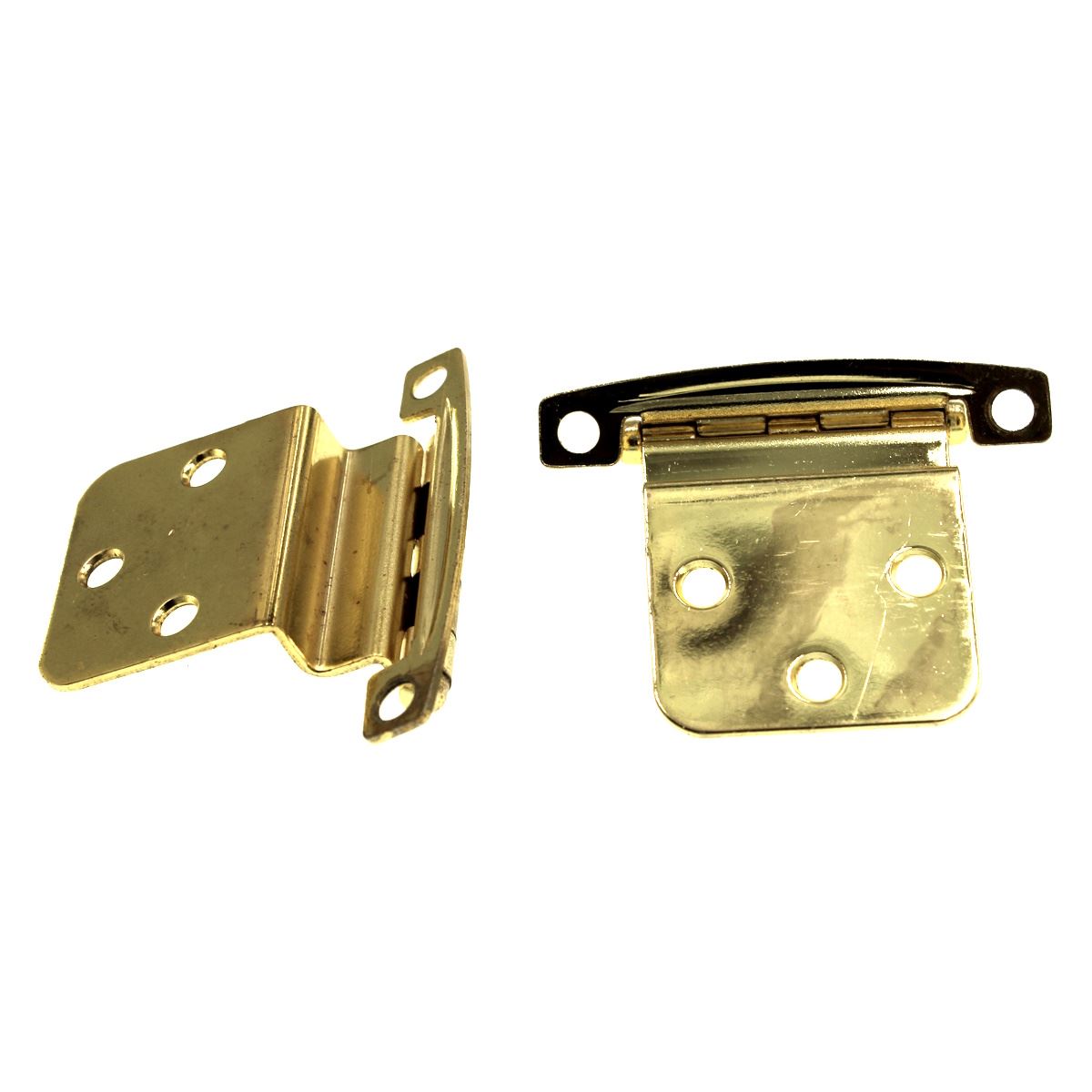 Pair National Lock Medalist Bright Brass 3/8" Inset Cabinet Hinges R390-3