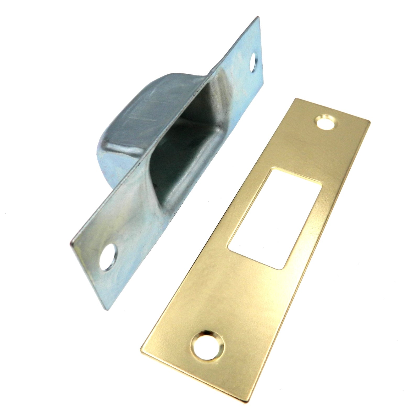 Warwick Door Deadbolt High Security Box Strike Plate, Polished Brass SH1000PB