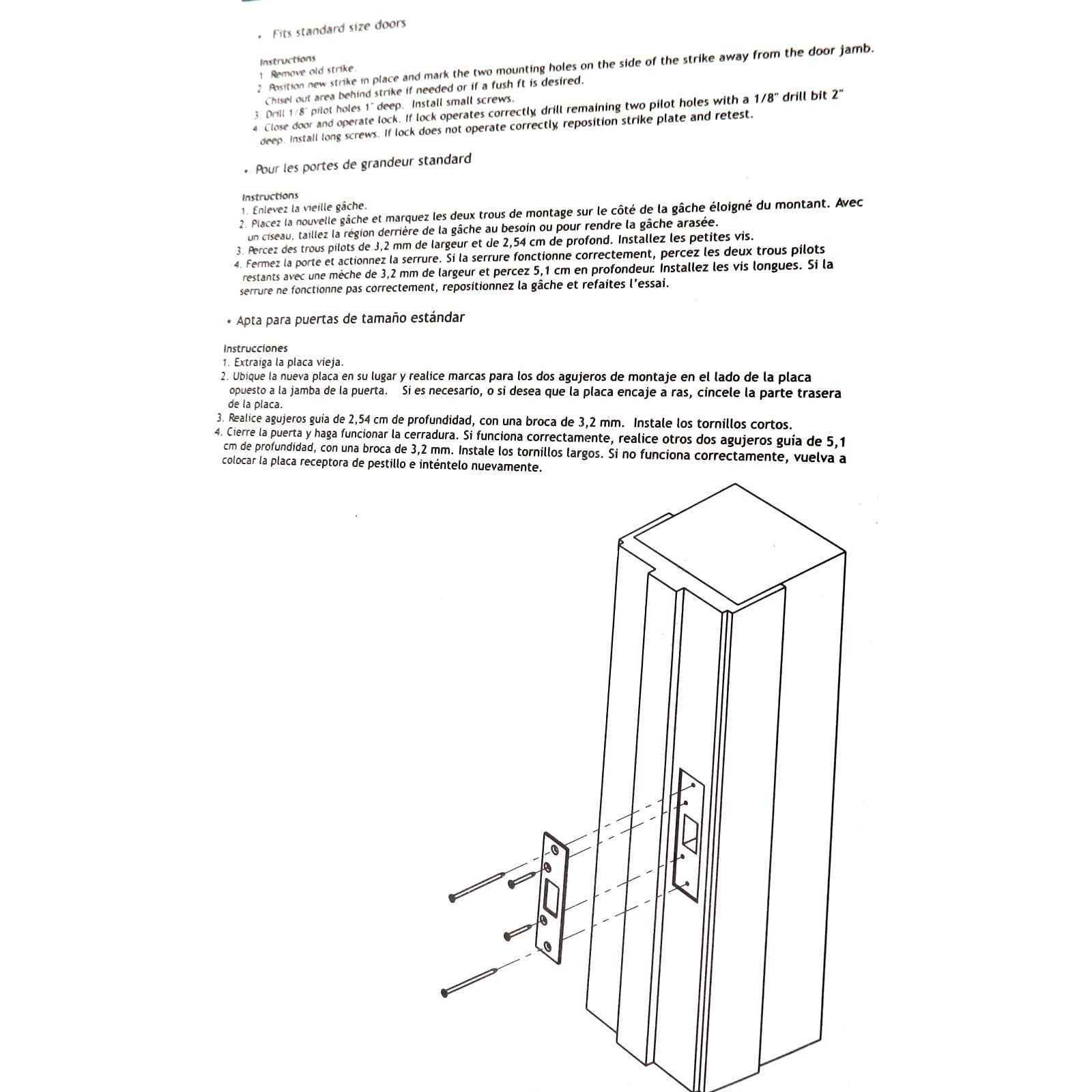 Warwick Heavy Duty Door Deadbolt Security Strike Plate, Polished Brass SH1001PB