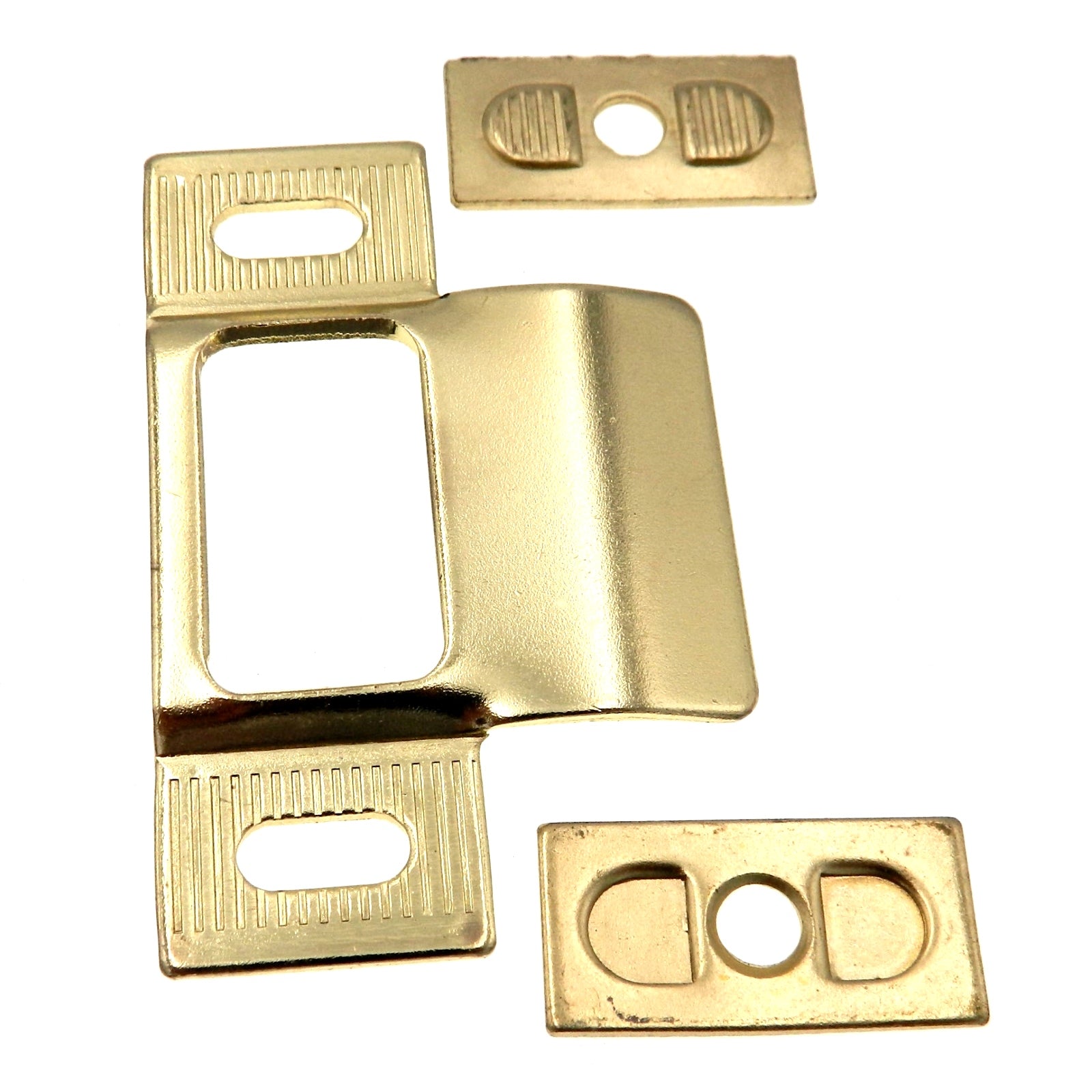 Warwick Door Adjustable Latch Strike Plate, Polished Brass SH1010PB