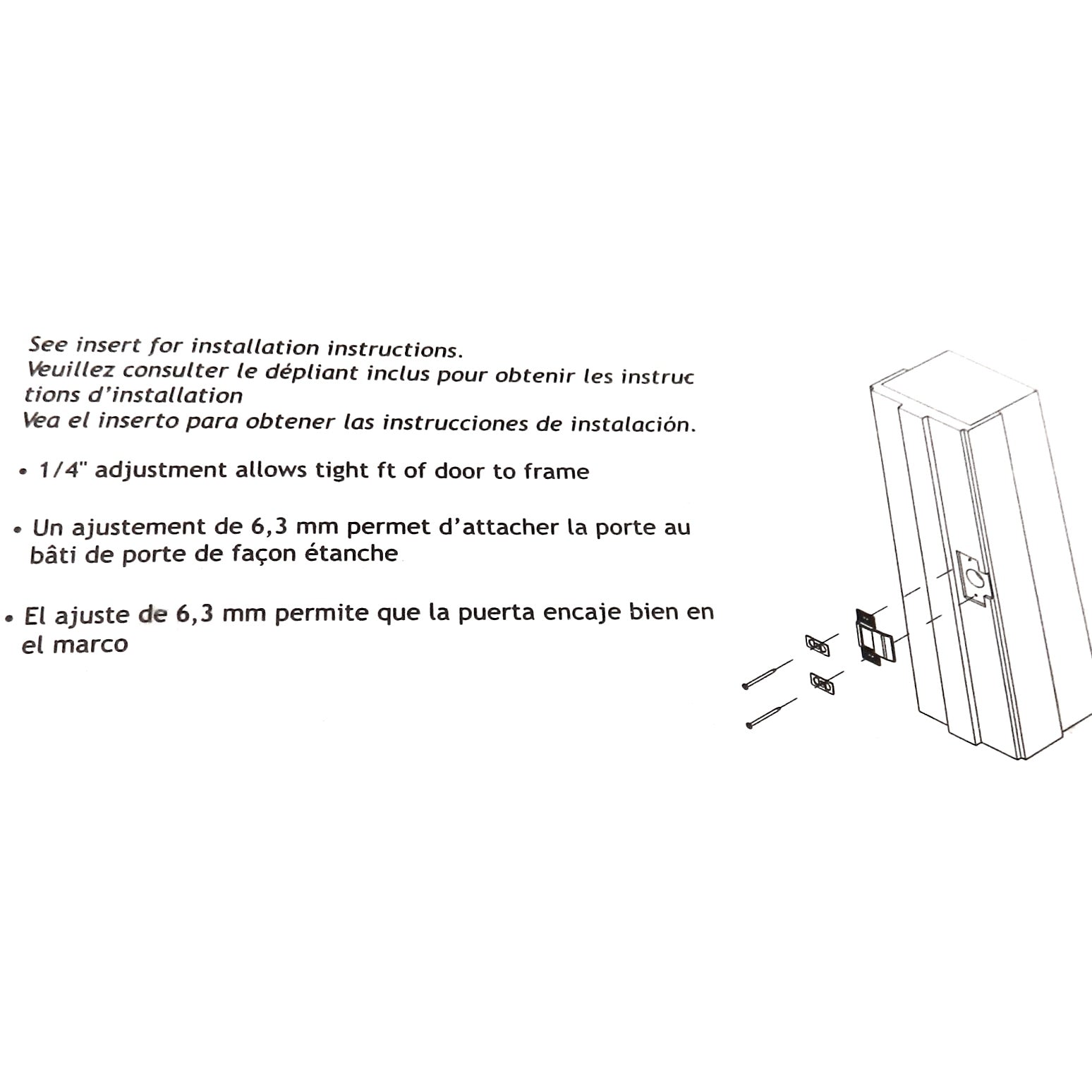 Warwick Door Adjustable Latch Strike Plate, Polished Brass SH1010PB