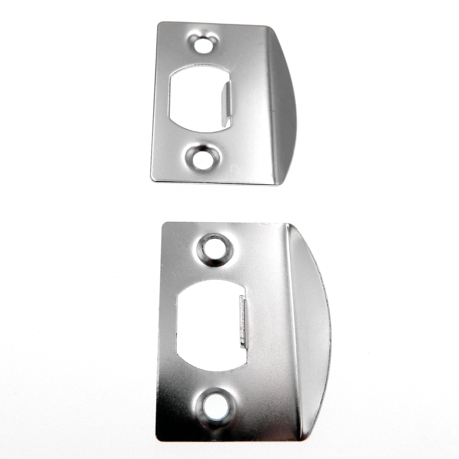 Warwick Door Square Corner Full Lip Strike Plates, Set of 2, Chrome SH1014CH