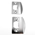 Warwick Door Square Corner Full Lip Strike Plates, Set of 2, Chrome SH1014CH