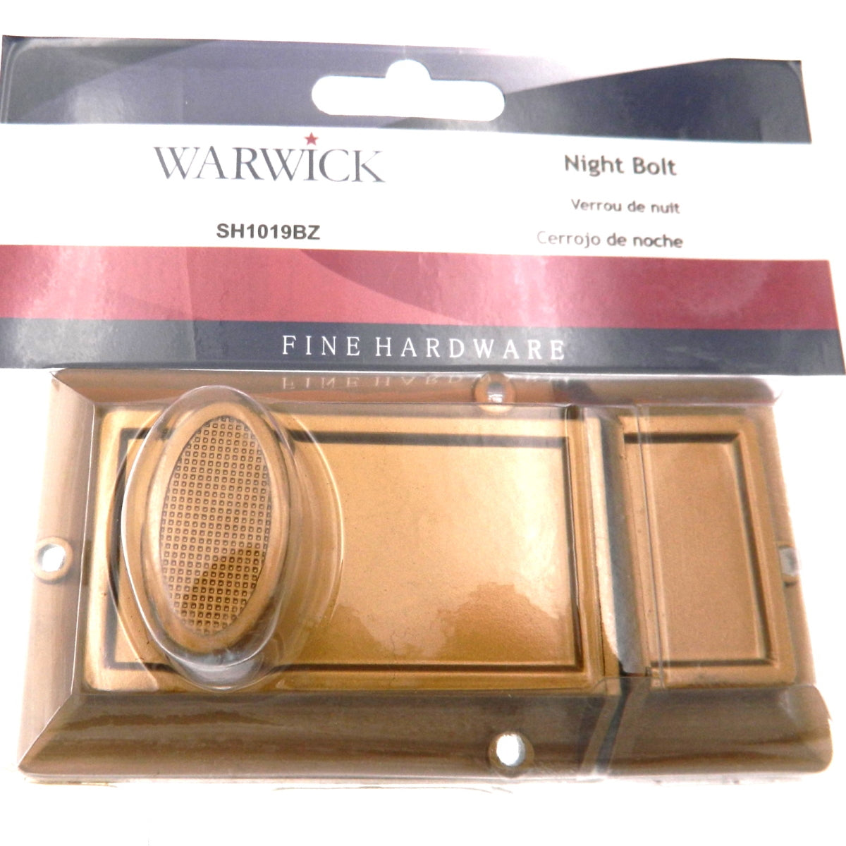 Warwick Door Key Entry Locking Cylinder Night Latch Bolt, Bronze SH1019BZ