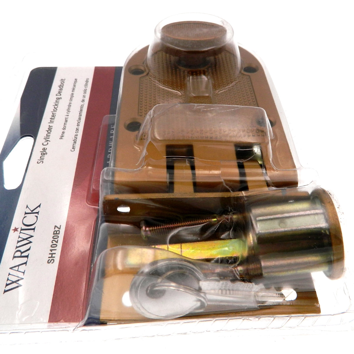 Warwick Door Interlocking Single Cylinder Deadbolt Lock, Bronze SH1020BZ