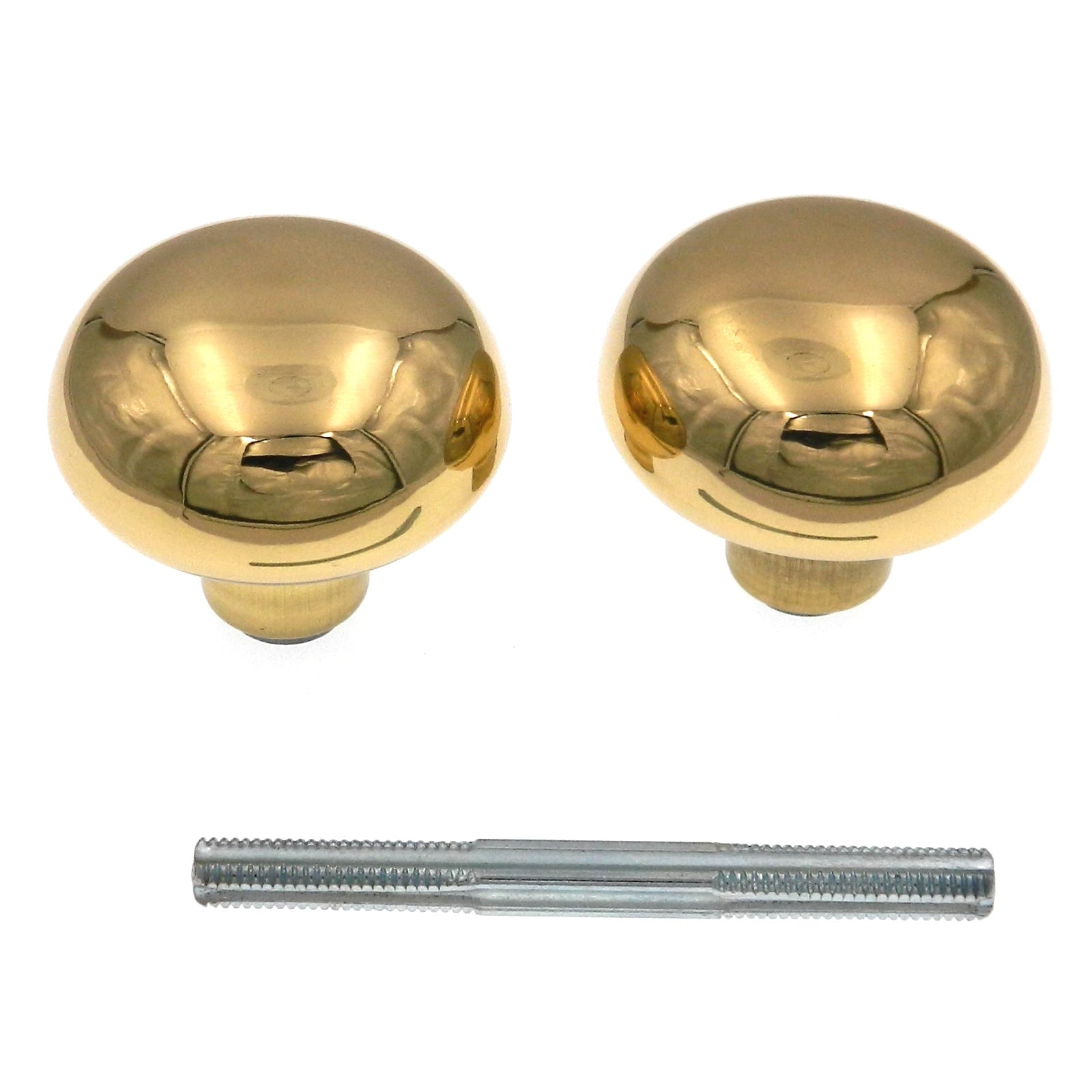 Warwick Solid Brass Round Passage Door Knob Set, Polished Brass SH1022PB