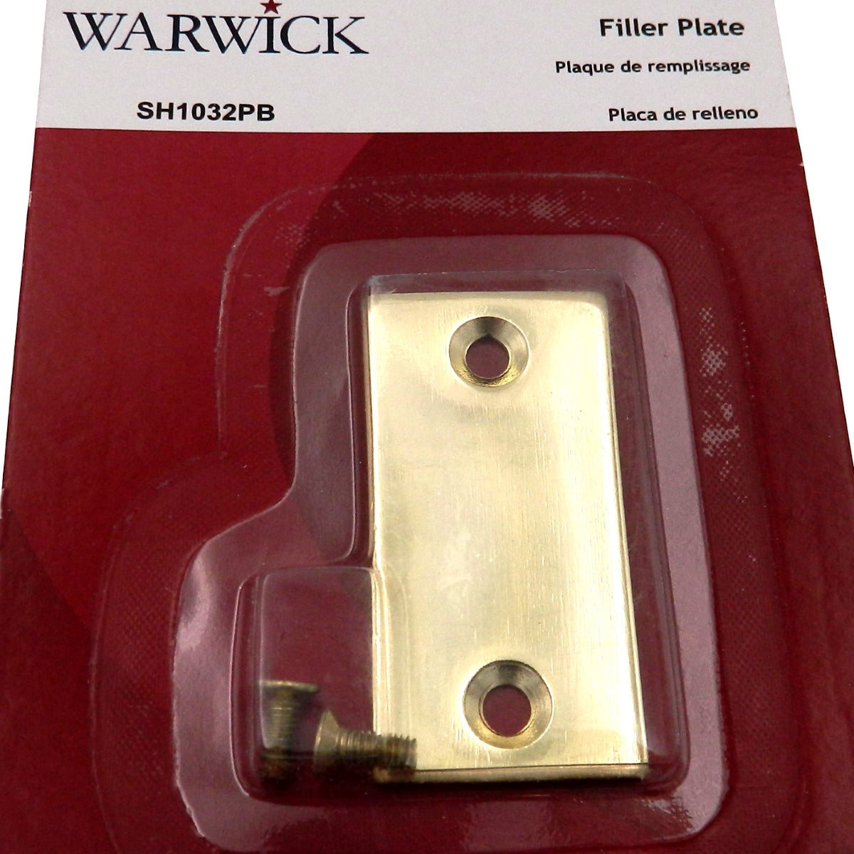 Warwick 2 1/4" x 1 1/8" Door Hole Cover Filler Plate, Polished Brass SH1032PB