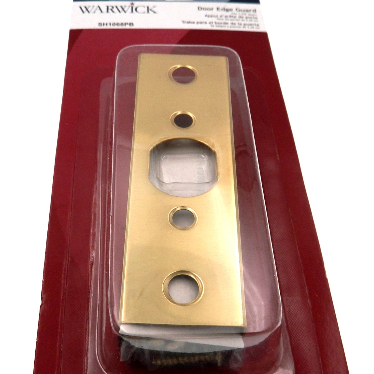 Warwick Door Edge Guard Reinforcer for 1 3/8" Door, Polished Brass SH1068PB