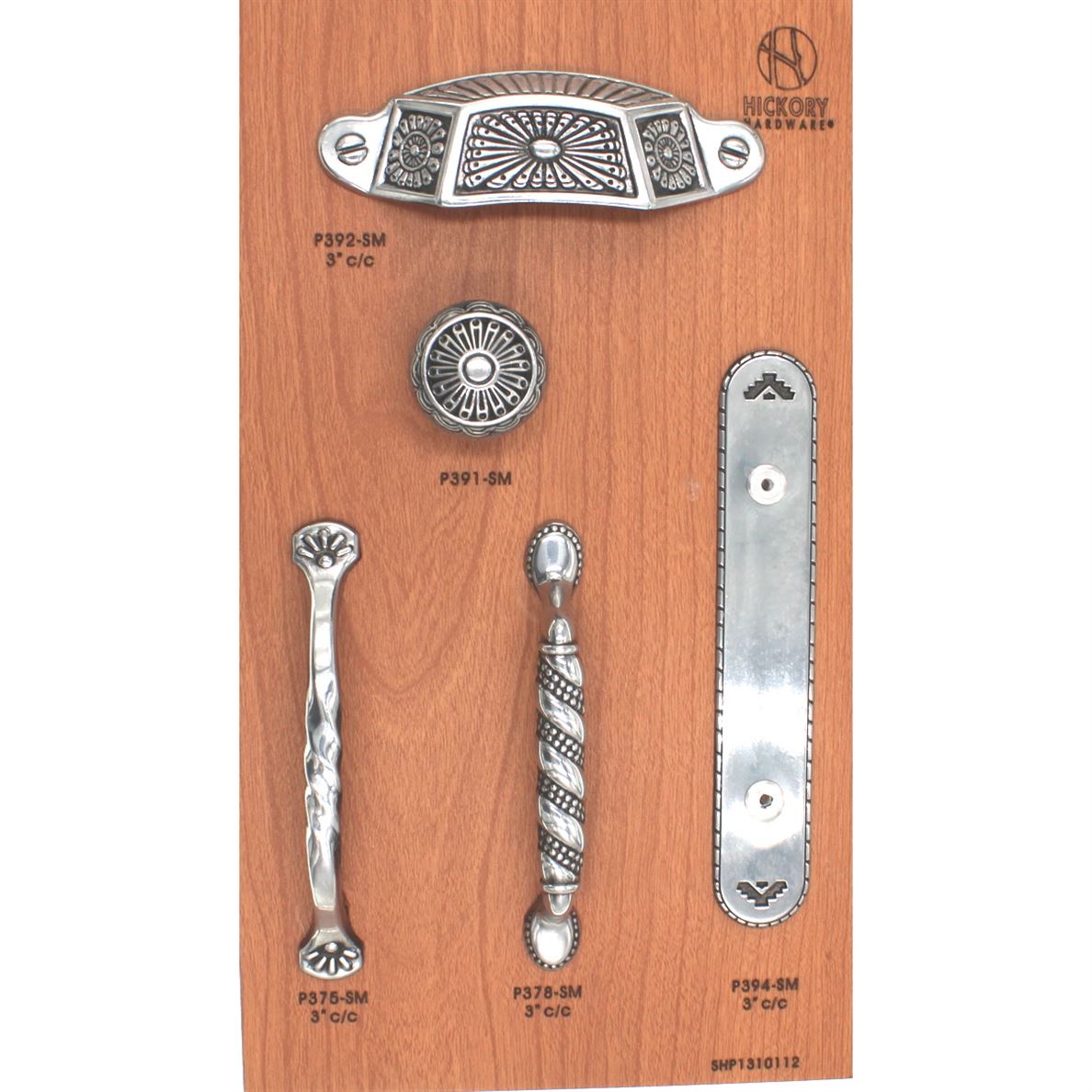 P378-SM Silver Medallion 3"cc Cabinet Handle Pulls Belwith Southwest Lodge