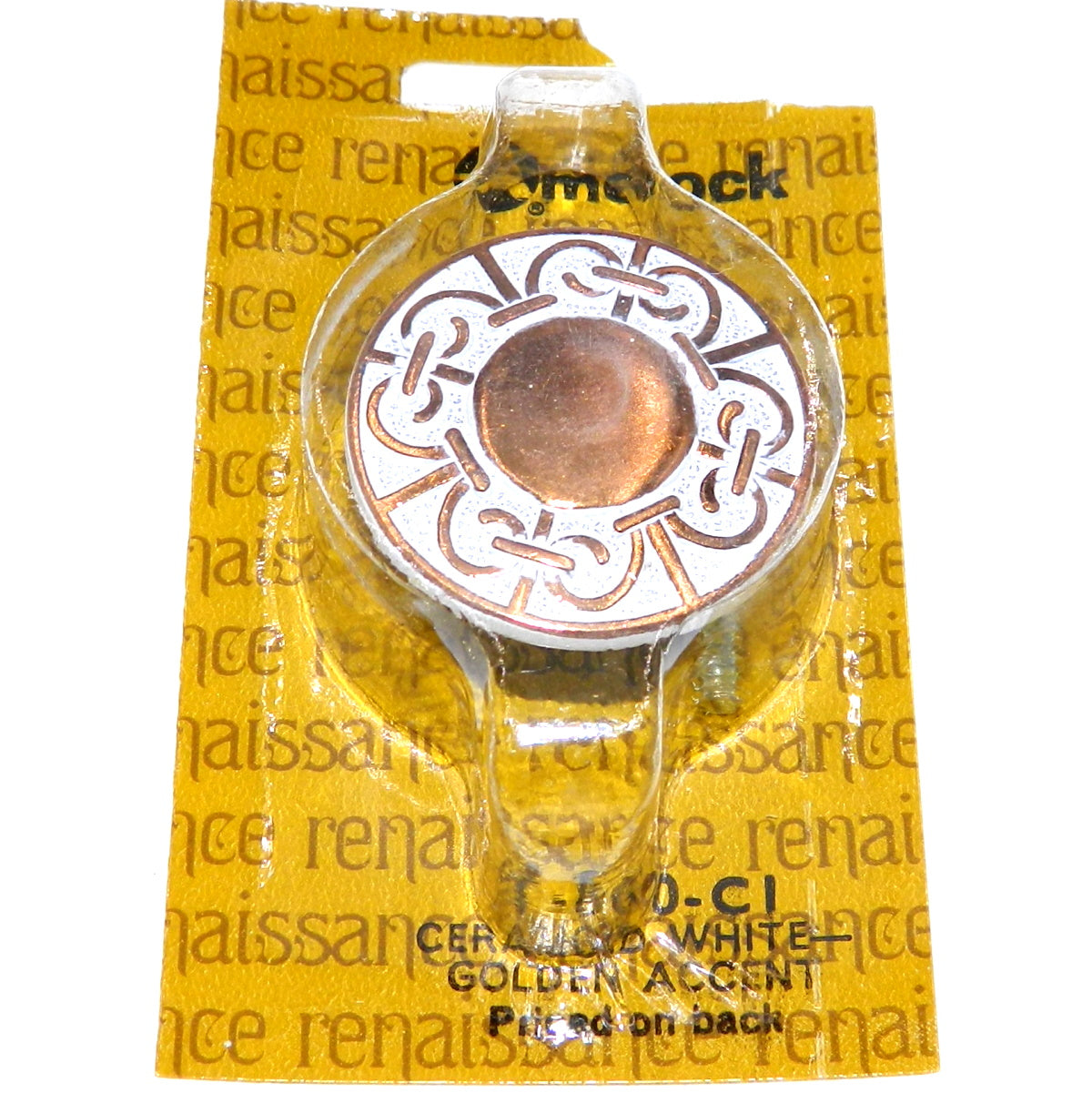 Amerock Renaissance Golden White 1 3/8" Round Cabinet Knob Pull BP800-C1