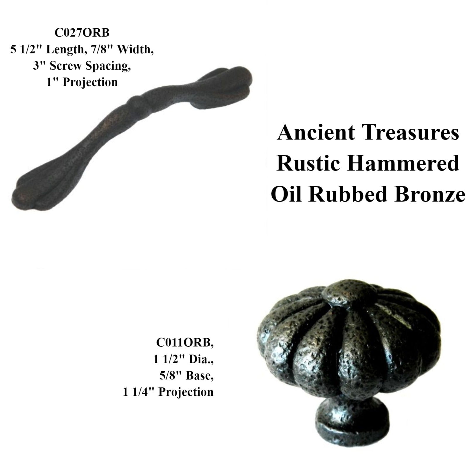 Ancient Treasures Rustic Hammered Floral Oil Rubbed Bronze 1 1/2" Pull Knob C011ORB, 20 Pack