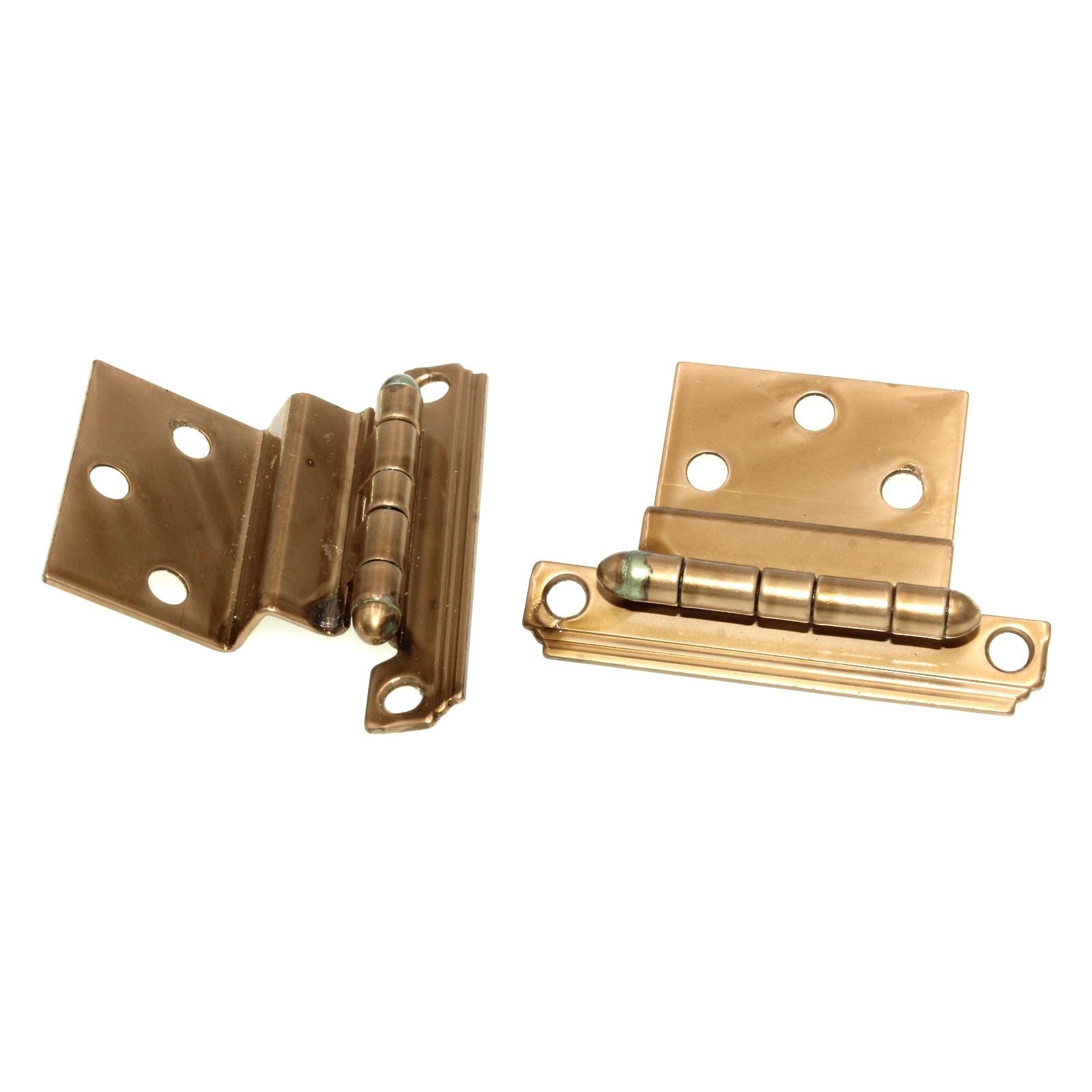 National Mfg. Dull Bronze 3/8" Inset Art Deco Face Cabinet Hinge 2 Pack V460D-10